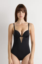 Sensual Backless Bodysuit in Soft Microfiber