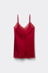 Lace Silk V Neck Top