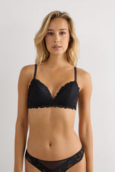 Floral Lace Triangle Bra Elegant Comfort