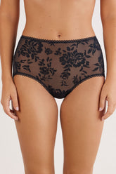 Floral Tattoo Effect Hipster Panties