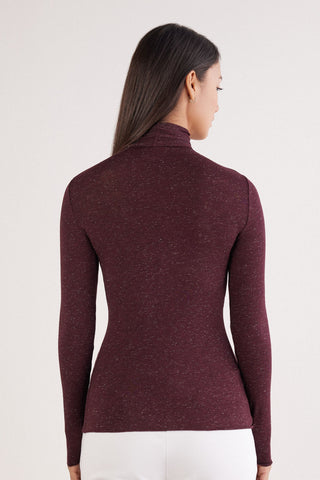 Soft Turtleneck Top with Subtle Sheen