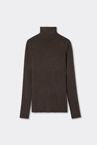 Soft Turtleneck Top with Subtle Sheen