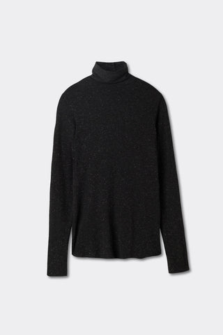 Soft Turtleneck Top with Subtle Sheen