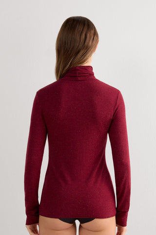 Soft Turtleneck Top with Subtle Sheen