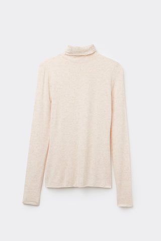 Soft Turtleneck Top with Subtle Sheen