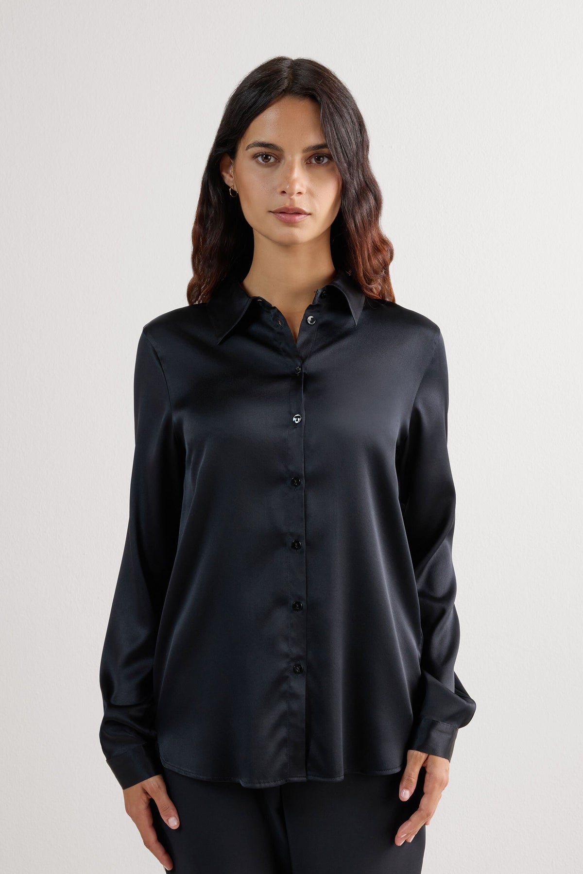 Effortless Silk Button Down Shirt