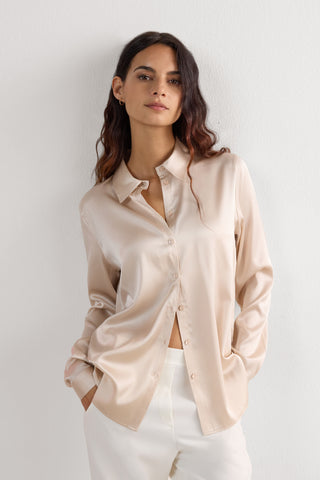 Effortless Silk Button Down Shirt