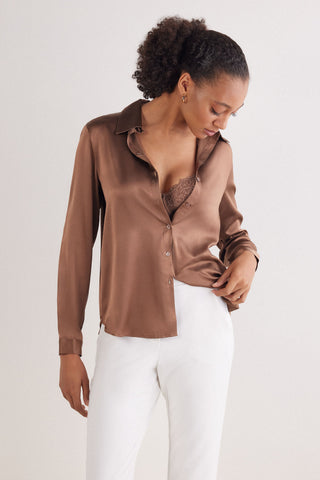 Effortless Silk Button Down Shirt