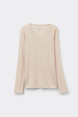 Softly Hugging V Neck Top In Lightweight Fabric