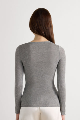 Softly Hugging V Neck Top In Lightweight Fabric