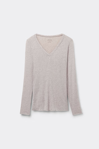 Softly Hugging V Neck Top In Lightweight Fabric