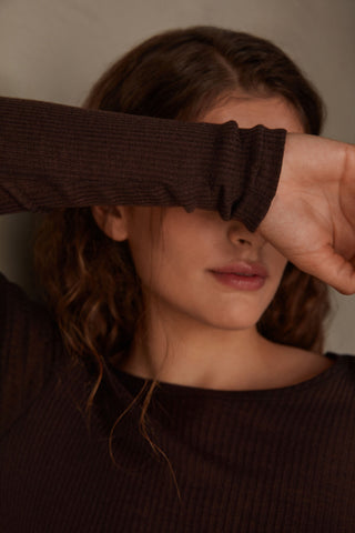 Cozy Wool Silk Sweater with Wide Neckline