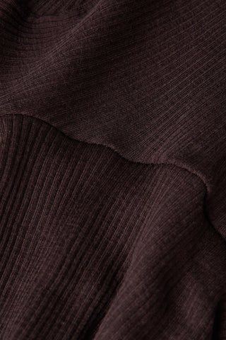 Long Sleeve High Neck Tubular Top Wool Silk Blend