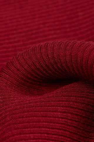 Long Sleeve High Neck Tubular Top Wool Silk Blend