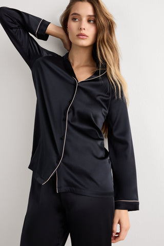 Silk Satin Jacket Menswear Inspired Elegance