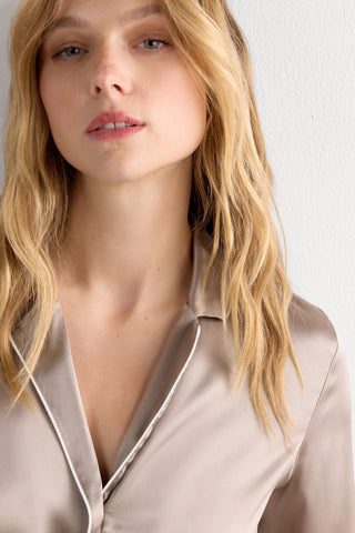 Silk Satin Jacket Menswear Inspired Elegance