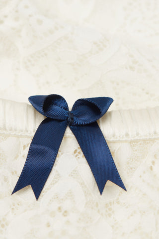 Romantic Lace Garter with Silk Satin Trim