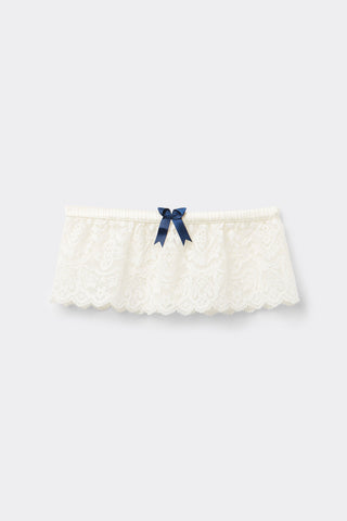 Romantic Lace Garter with Silk Satin Trim