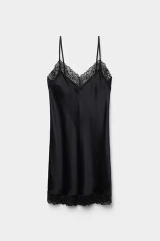 Silk Slip with Delicate Lace Insert