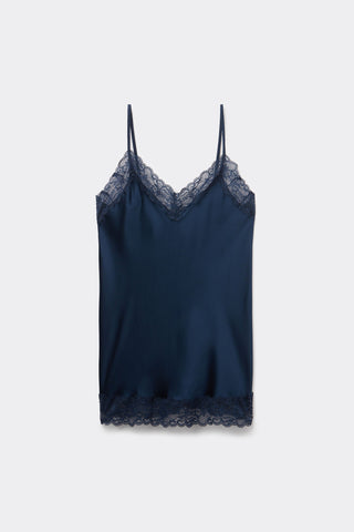 Lace Silk V Neck Top