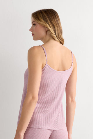 Soft Ribbed Modal Top with Button Detail