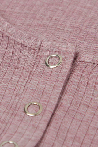 Soft Ribbed Modal Top with Button Detail