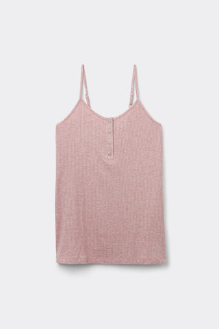 Soft Ribbed Modal Top with Button Detail