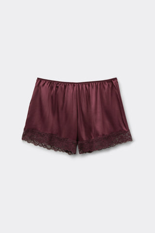Lace Trim Silk Shorts Romantic Nightwear