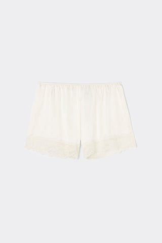 Lace Trim Silk Shorts Romantic Nightwear