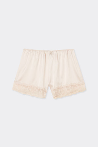 Lace Trim Silk Shorts Romantic Nightwear