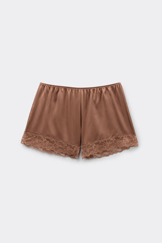 Lace Trim Silk Shorts Romantic Nightwear