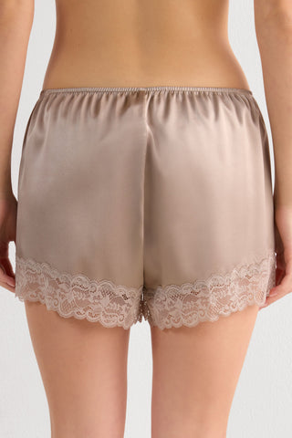 Lace Trim Silk Shorts Romantic Nightwear