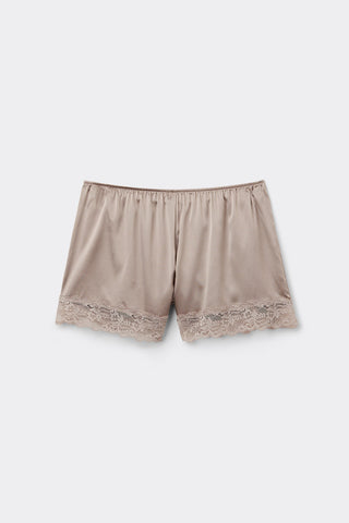 Lace Trim Silk Shorts Romantic Nightwear
