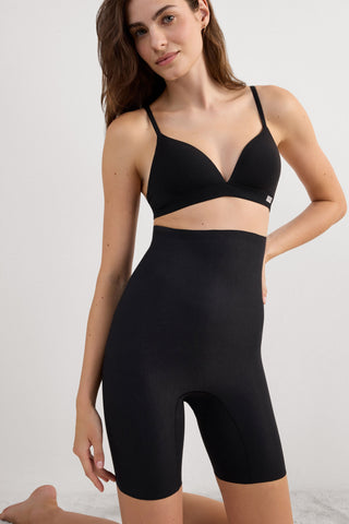 High Waist Cotton Shorts Light Shaping Effect