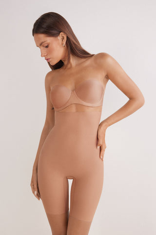 High Waist Cotton Shorts Light Shaping Effect