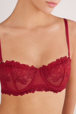 Floral Lace Bandeau Bra Elegant and Feminine