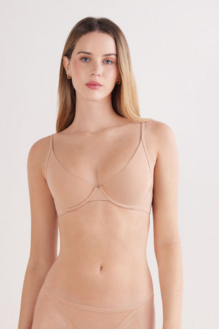 Soft Cotton Balconette Triangle Effect Bra
