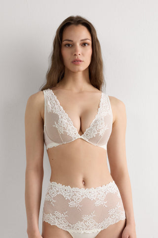 Elegant Floral Balconette Bra