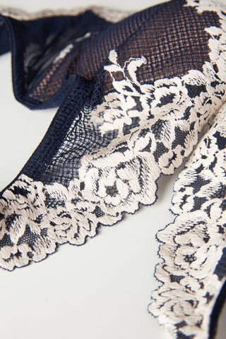 Elegant Floral Balconette Bra