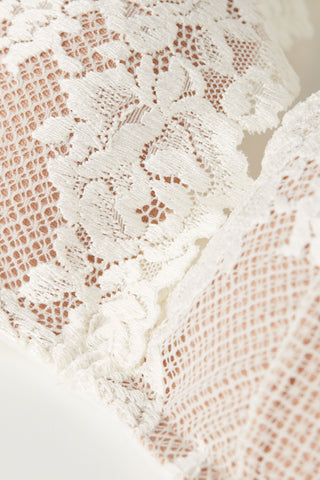 Floral Lace Balconette Bra Romantic Deep V Neckline