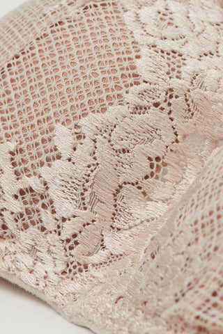 Floral Lace Balconette Bra Romantic Deep V Neckline