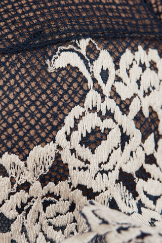 Floral Lace Balconette Bra Romantic Deep V Neckline