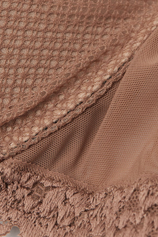 Floral Lace Balconette Bra Romantic Deep V Neckline