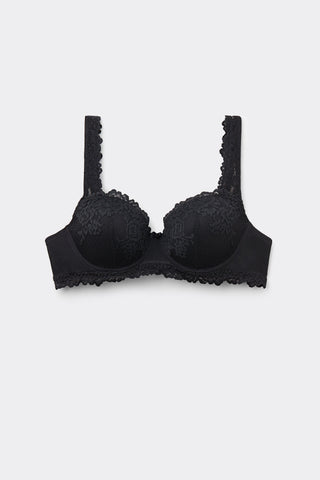 Flower Lace Balconette Bra Feminine Silhouette