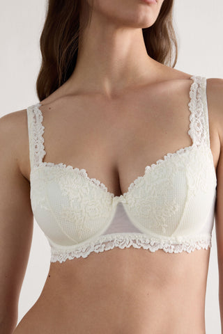 Flower Lace Balconette Bra Feminine Silhouette