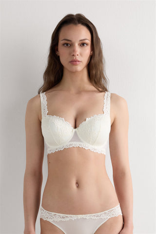 Flower Lace Balconette Bra Feminine Silhouette