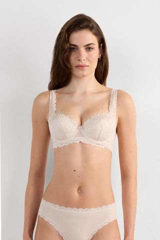 Flower Lace Balconette Bra Feminine Silhouette