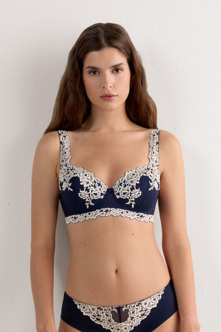 Flower Lace Balconette Bra Feminine Silhouette