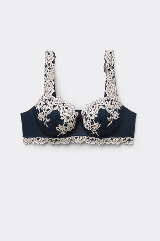Flower Lace Balconette Bra Feminine Silhouette