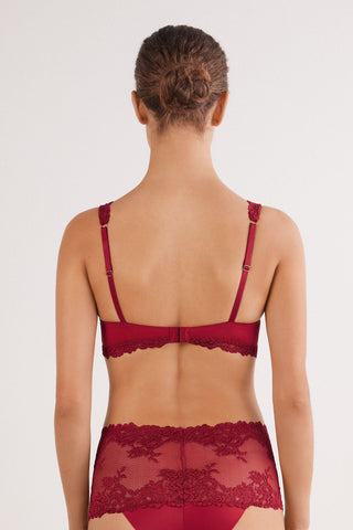 Flower Lace Balconette Bra Feminine Silhouette